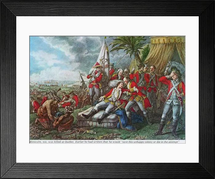 Framed Print : Marquis de Montcalm Dying in French and Indian War
