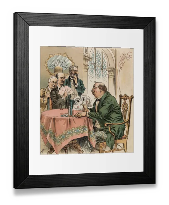 Framed Print : Grover Cleveland Playing Poker Framed Print : Grover Cleveland Playing Poker