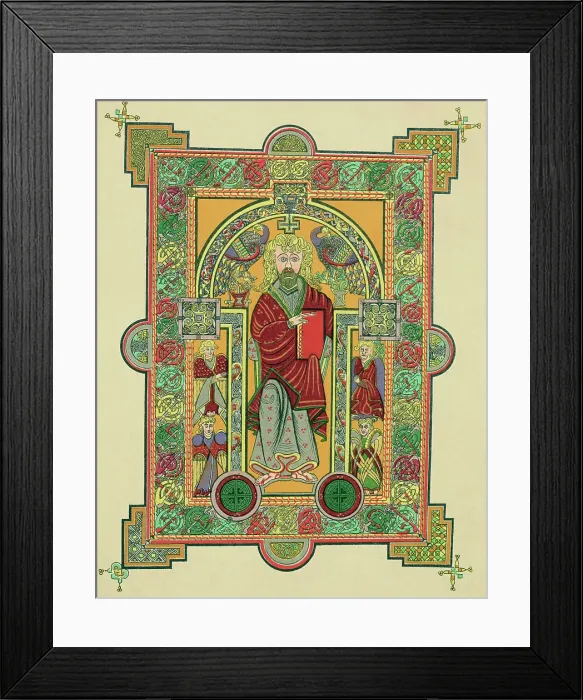 Framed Print : Reproduction of Saint Matthew from the Book of Kells Framed Print : Reproduction of Saint Matthew from the Book of Kells