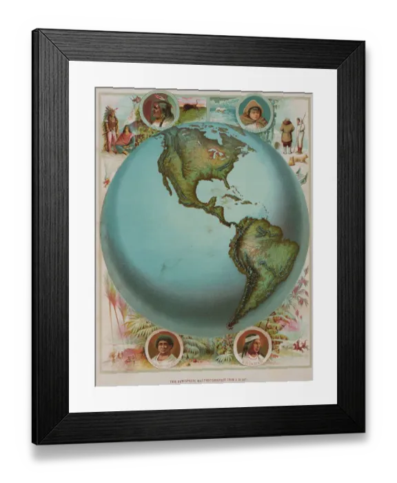 Framed Print : Map of the Americas Framed Print : Map of the Americas