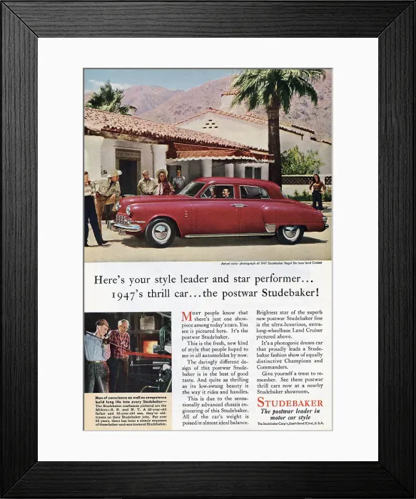 Framed Print : Ad for Studemaker Regal Deluxe Land Cruiser Framed Print : Ad for Studemaker Regal Deluxe Land Cruiser