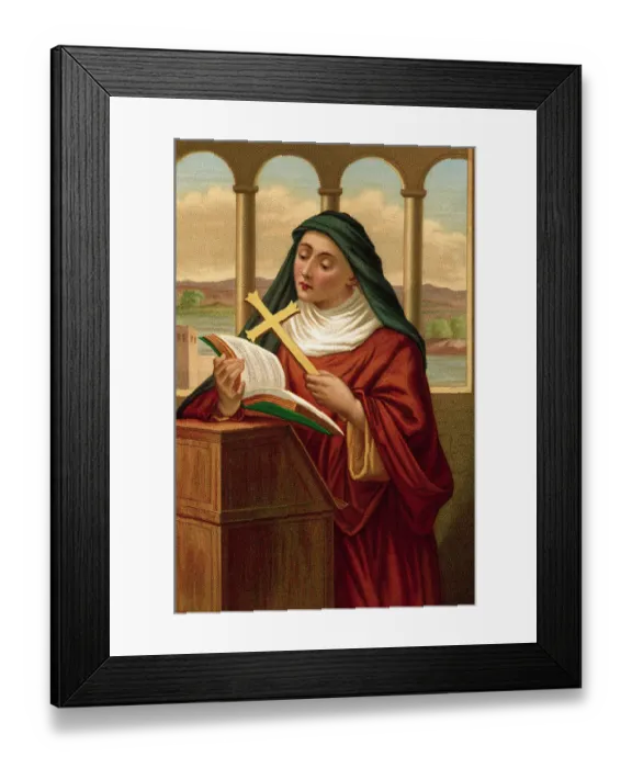 Framed Print : St. Brigit of Kildare Reading the Bible Framed Print : St. Brigit of Kildare Reading the Bible