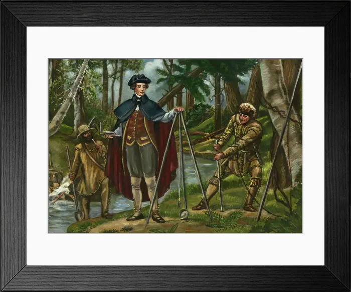 Framed Print : George Washington Surveying Land Framed Print : George Washington Surveying Land