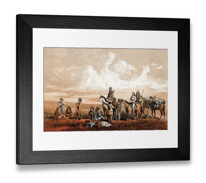 Framed Print : Lieutenant Crovers Meeting with Governor Stevens