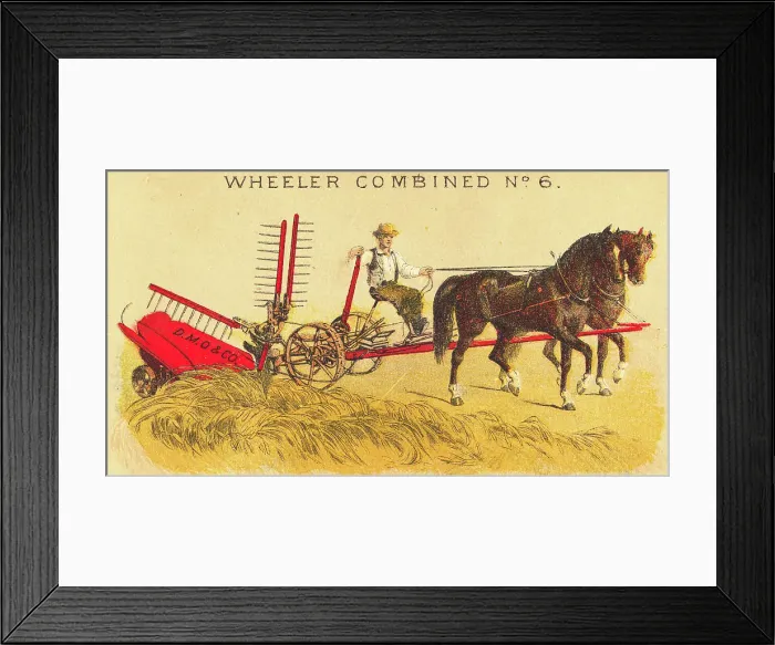 Framed Print : Farmer Driving Mowing Machine Framed Print : Farmer Driving Mowing Machine