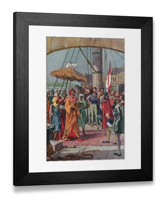 Framed Print : Sir Francis Drake Greeting Eastern Prince Framed Print : Sir Francis Drake Greeting Eastern Prince