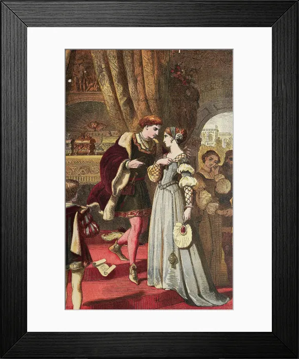 Framed Print : Portia and Bassanio Meeting Framed Print : Portia and Bassanio Meeting