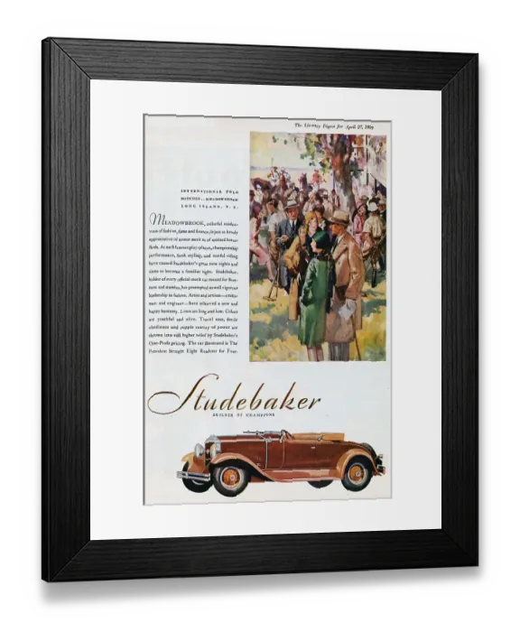 Framed Print : 1929 Studebaker Advertisement Framed Print : 1929 Studebaker Advertisement