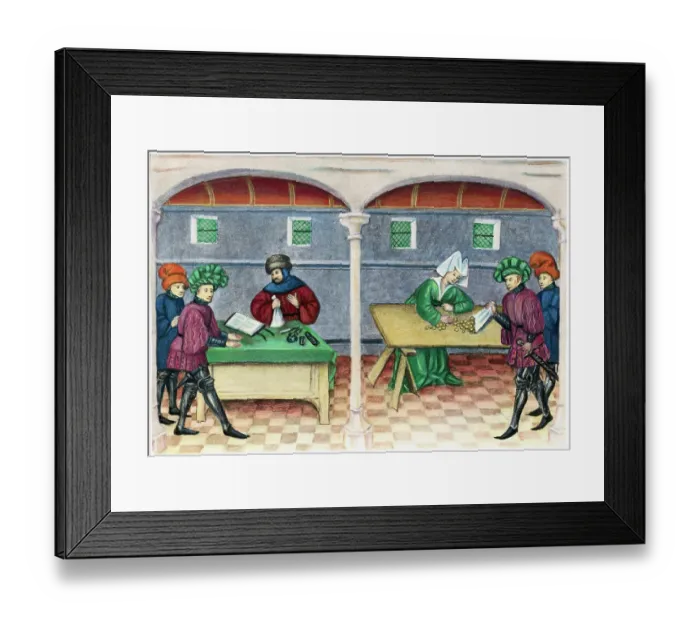 Framed Print : Medieval Banking Operations