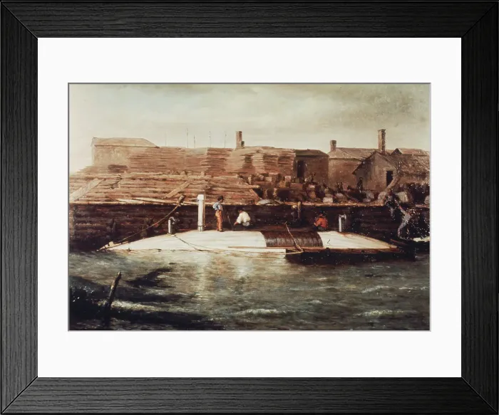 Framed Print : Painting of a Docked Confederate Torpedo Boat Framed Print : Painting of a Docked Confederate Torpedo Boat