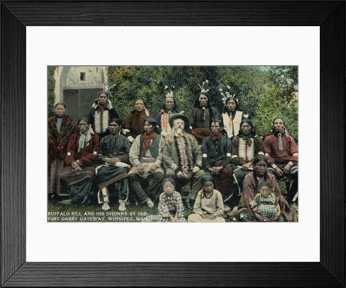 Framed Print : Buffalo Bill Posing with Native Americans Framed Print : Buffalo Bill Posing with Native Americans