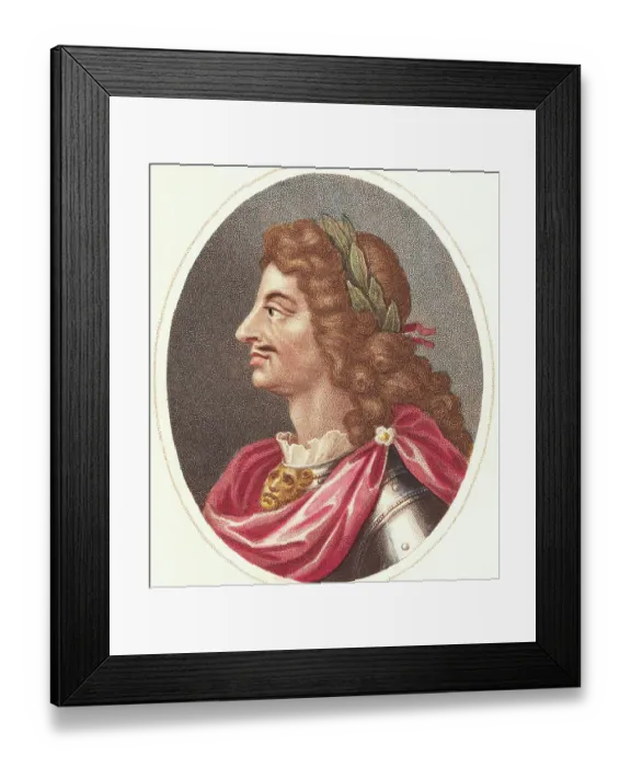 Framed Print : Illustrative Profile of Charles II as King of England Framed Print : Illustrative Profile of Charles II as King of England
