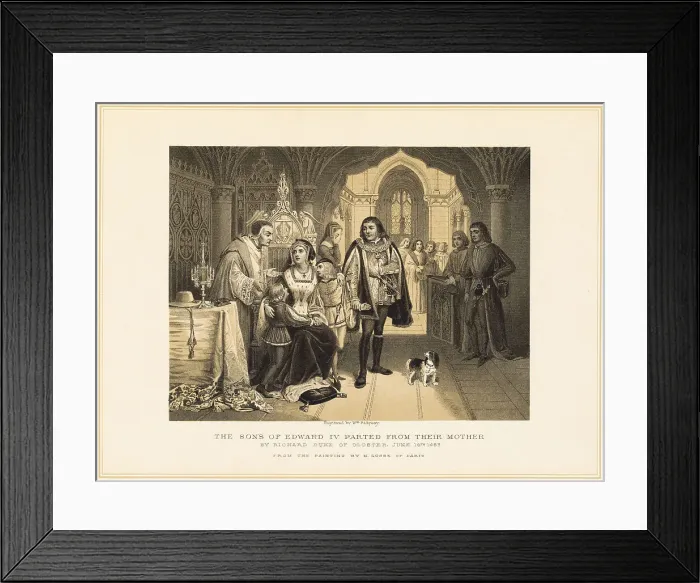 Framed Print : Nobleman Taking Sons from Mother Framed Print : Nobleman Taking Sons from Mother