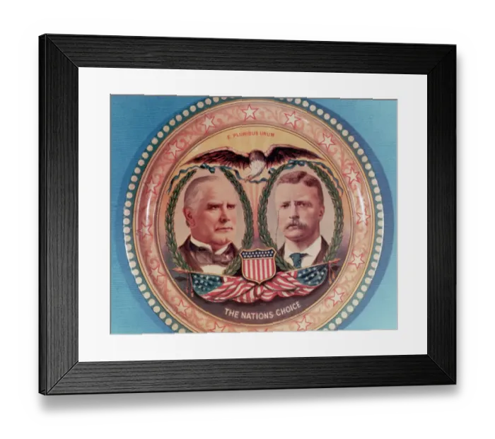 Framed Print : Commemorative Tin of 1900 Presidential Election Framed Print : Commemorative Tin of 1900 Presidential Election