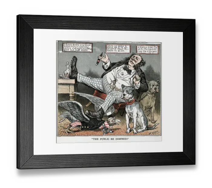 Framed Print : Political Cartoon Targeting Vanderbilt Framed Print : Political Cartoon Targeting Vanderbilt