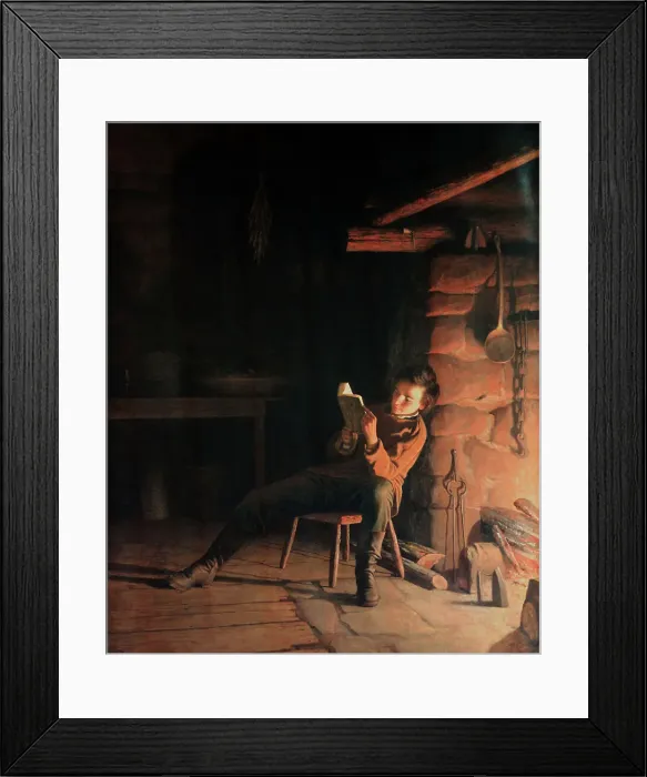 Framed Print : Boyhood of Lincoln by Eastman Johnson Framed Print : Boyhood of Lincoln by Eastman Johnson