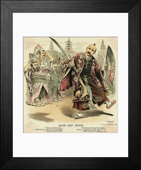 Framed Print : Grover Cleveland in Japanese Costume Framed Print : Grover Cleveland in Japanese Costume