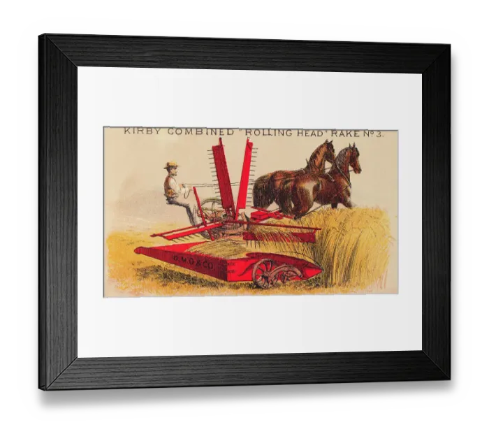 Framed Print : Farmer Driving Reaping Machine Framed Print : Farmer Driving Reaping Machine