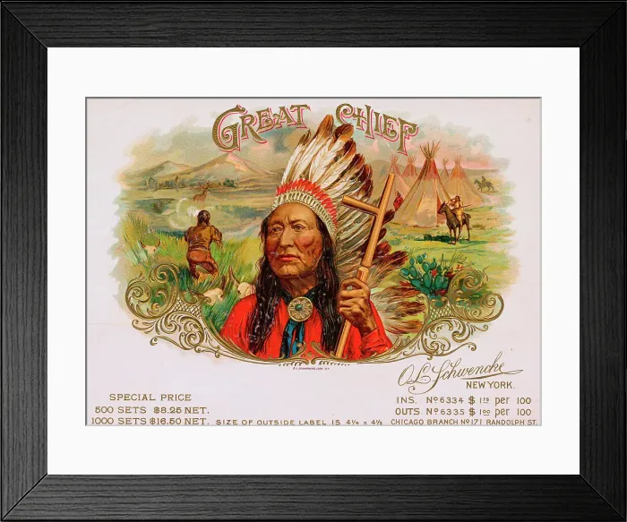 Framed Print : Great Chief Cigar Advertisement Framed Print : Great Chief Cigar Advertisement