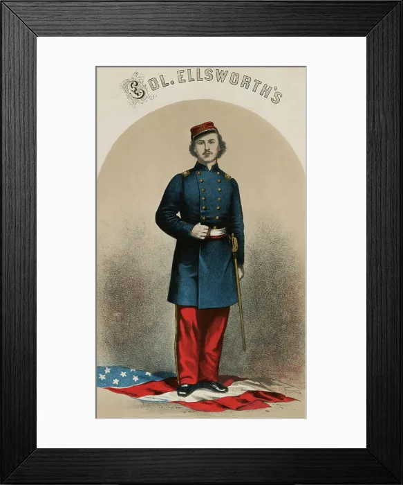 Framed Print : Portrait of Elmer Ephraim Ellsworth Framed Print : Portrait of Elmer Ephraim Ellsworth