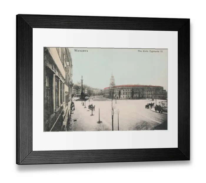 Framed Print : Postcard Showing Street of Warsaw Framed Print : Postcard Showing Street of Warsaw