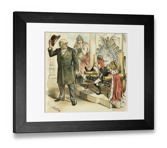 Framed Print : Otto von Bismarck Resigning to Emperor William II Framed Print : Otto von Bismarck Resigning to Emperor William II