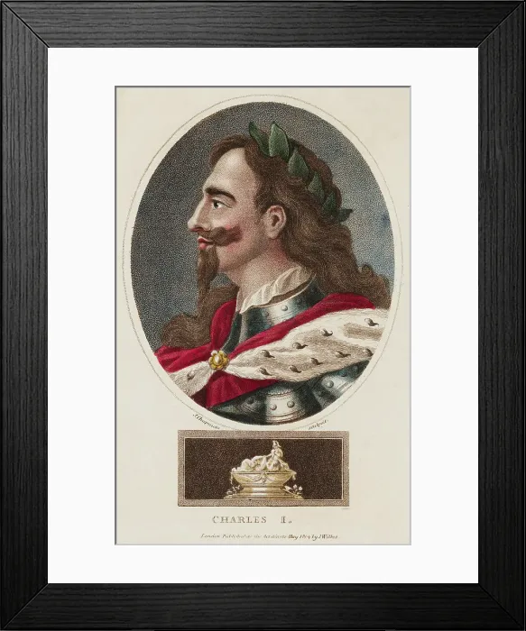 Framed Print : Hand-Colored Print of Charles I of England Framed Print : Hand-Colored Print of Charles I of England