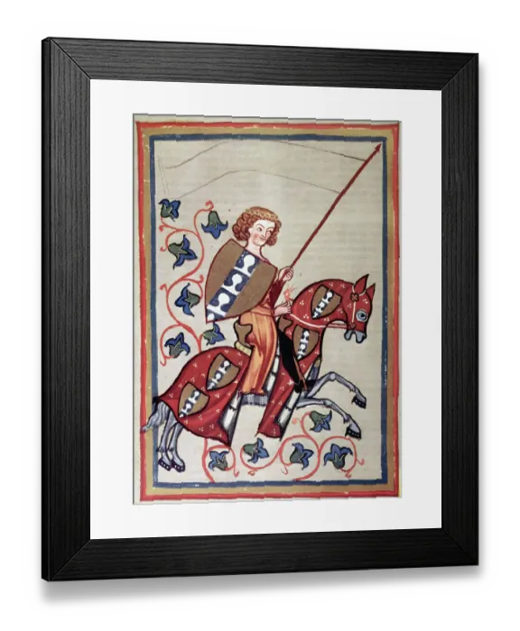 Framed Print : Medieval Painting of a Knight on Horseback Framed Print : Medieval Painting of a Knight on Horseback