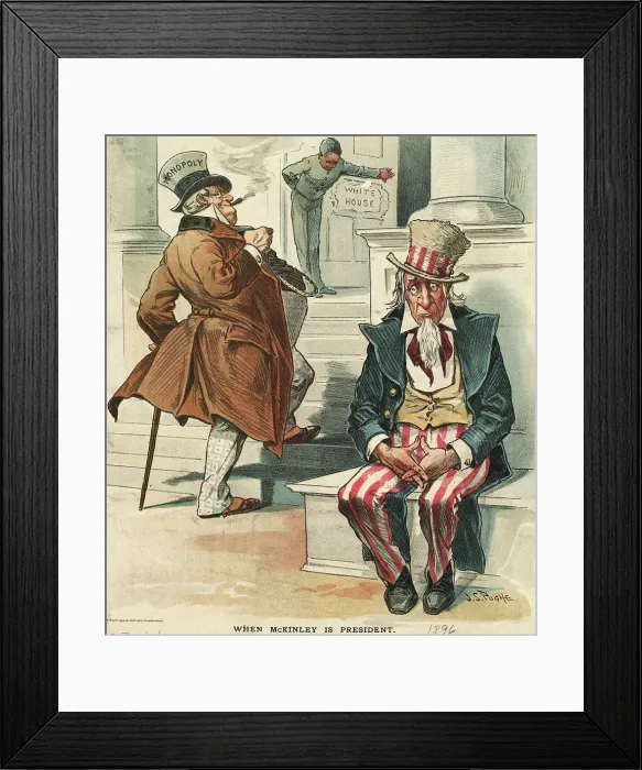 Framed Print : When McKinley is President Political Cartoon by J.S. Pughe Framed Print : When McKinley is President Political Cartoon by J.S. Pughe
