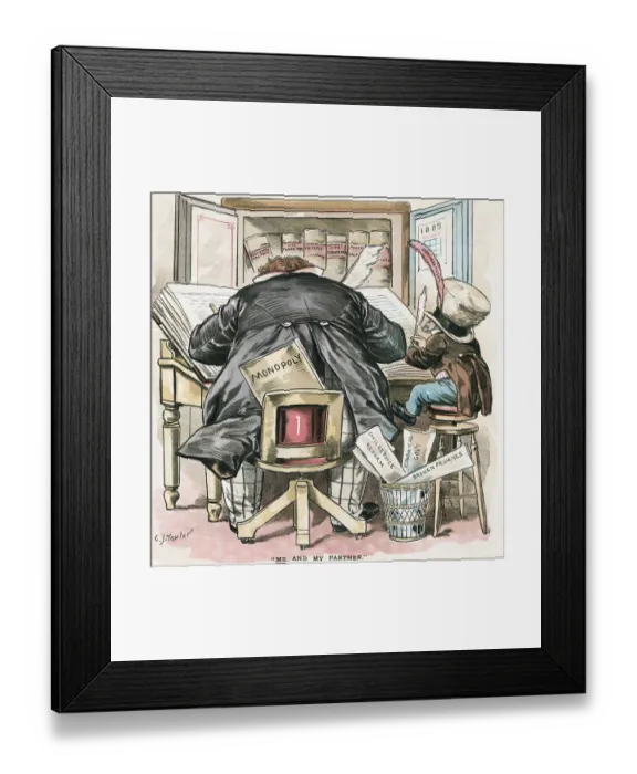 Framed Print : Political Cartoon Targeting Monopolies Framed Print : Political Cartoon Targeting Monopolies