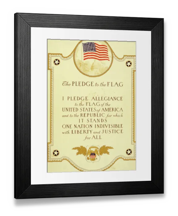 Framed Print : The US Pledge of Allegiance Framed Print : The US Pledge of Allegiance