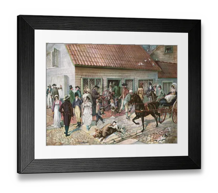Framed Print : Color Print Showing the Corner of Liberty and William Streets After Daniel Carter Beard Framed Print : Color Print Showing the Corner of Liberty and William Streets After Daniel Carter Beard