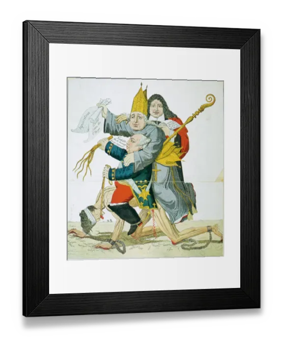 Framed Print : French Caricature on Absolutism of Kings Framed Print : French Caricature on Absolutism of Kings