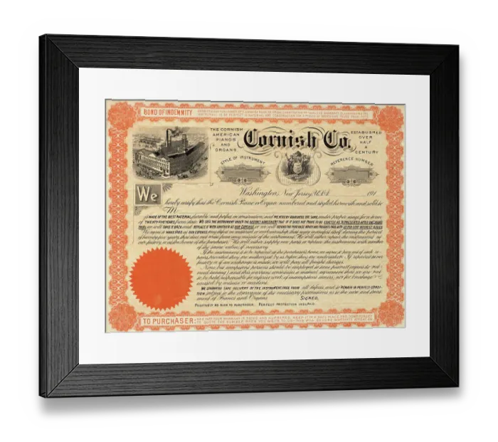 Framed Print : Depiction of Cornish Company Bond Framed Print : Depiction of Cornish Company Bond