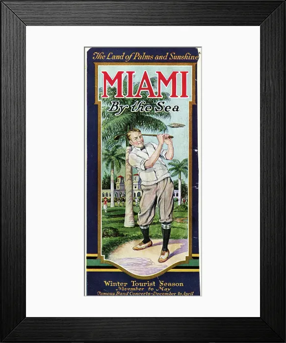 Framed Print : Poster of Golfer in Miami