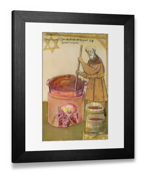 Framed Print : Beer Brewer Stirring His Concoction Framed Print : Beer Brewer Stirring His Concoction