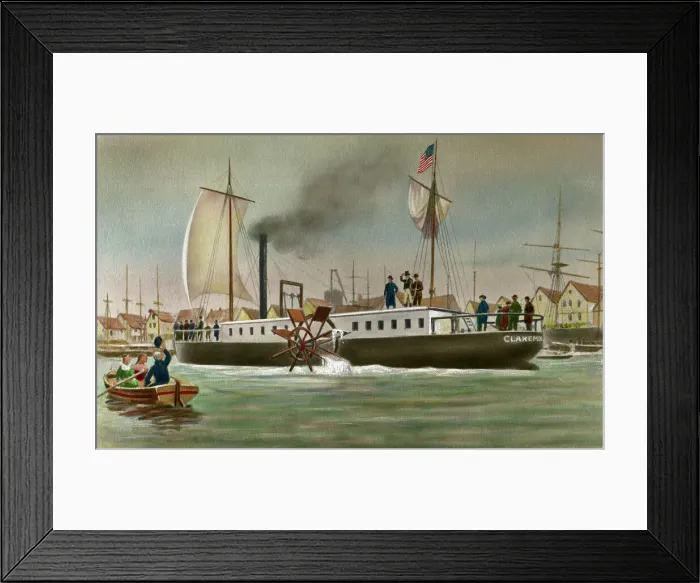 Framed Print : Robert Fulton's Ship on River