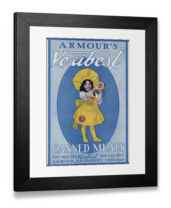 Framed Print : Armour's Veribest Canned Meats Advertisement Framed Print : Armour's Veribest Canned Meats Advertisement