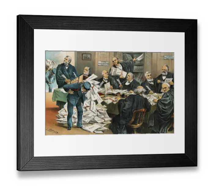 Framed Print : Political Cartoon Addressing Supreme Court Framed Print : Political Cartoon Addressing Supreme Court