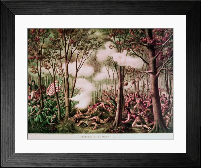 Framed Print : Battle of Tippecanoe Lithograph Framed Print : Battle of Tippecanoe Lithograph