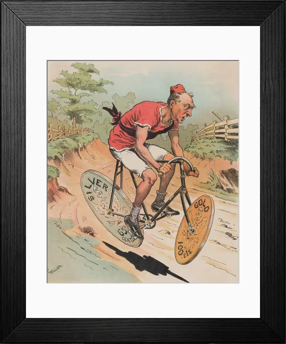 Framed Print : Cartoon Mocking Grover Cleveland's Financial Policy Framed Print : Cartoon Mocking Grover Cleveland's Financial Policy