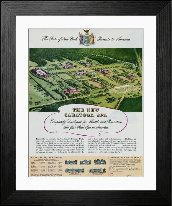 Framed Print : Advertisement for Saratoga Spa Framed Print : Advertisement for Saratoga Spa