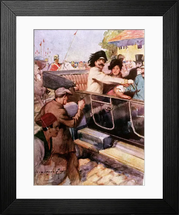 Framed Print : The Assassination of Archduke Ferdinand and His Wife by I.B. Hazelton