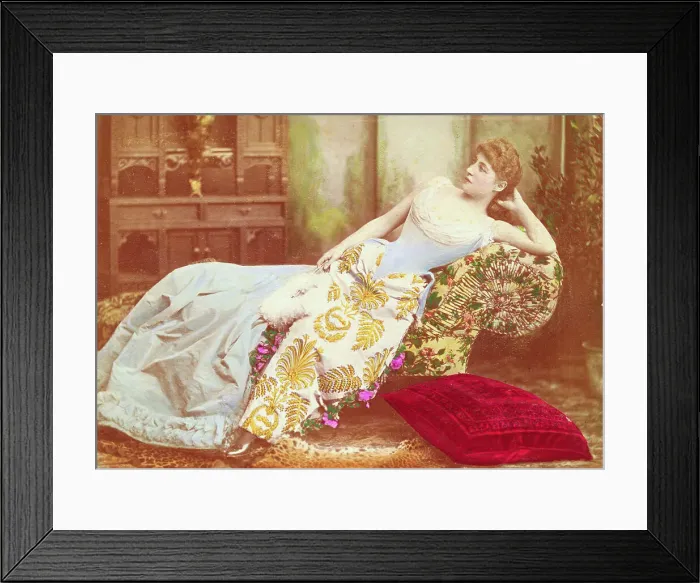 Framed Print : Lillie Langtry Reclining in Chair Framed Print : Lillie Langtry Reclining in Chair