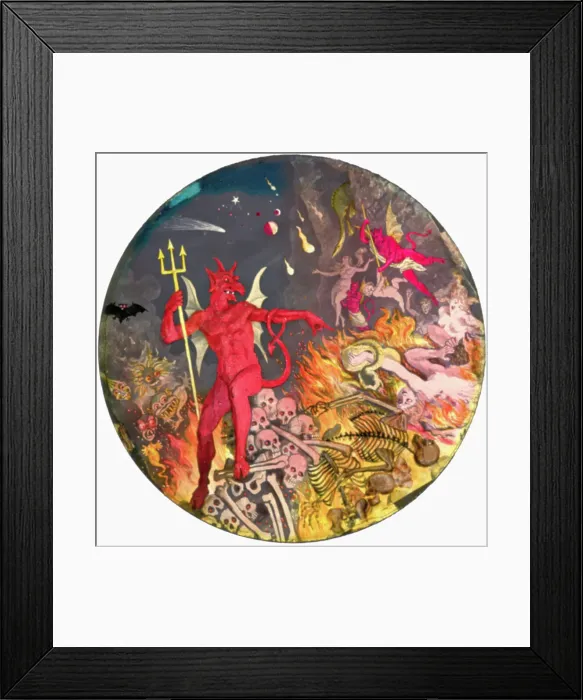 Framed Print : Satan Ruling Victims of Hell Framed Print : Satan Ruling Victims of Hell