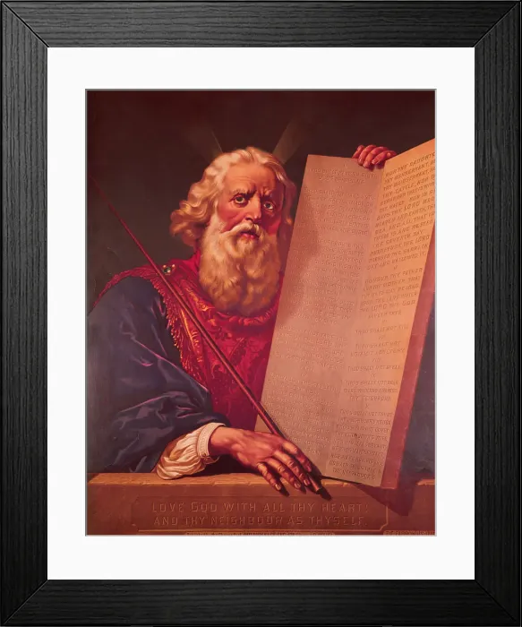Framed Print : Moses with Ten Commandments by D.C. Fabronius Framed Print : Moses with Ten Commandments by D.C. Fabronius