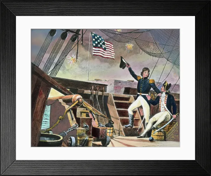 Framed Print : Francis Scott Key Waving Hat Framed Print : Francis Scott Key Waving Hat