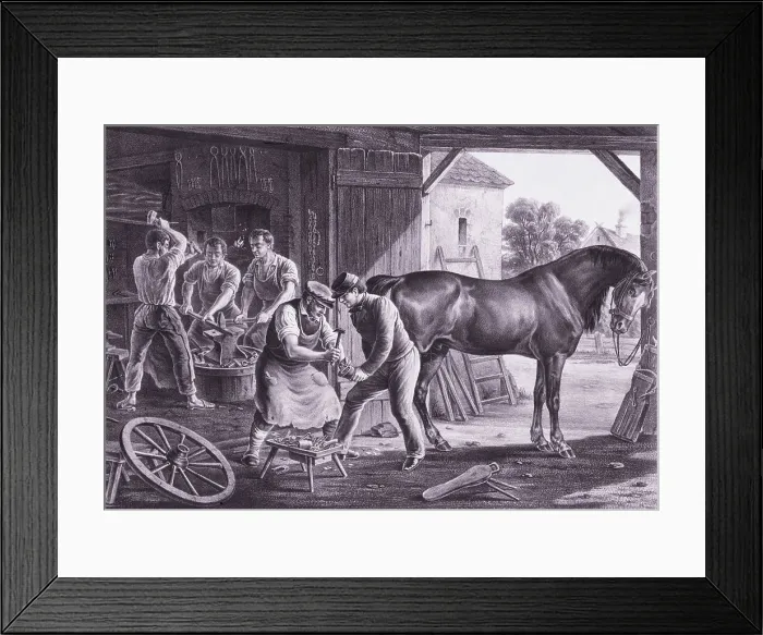 Framed Print : Workers in Interior of Blacksmith Shop Framed Print : Workers in Interior of Blacksmith Shop