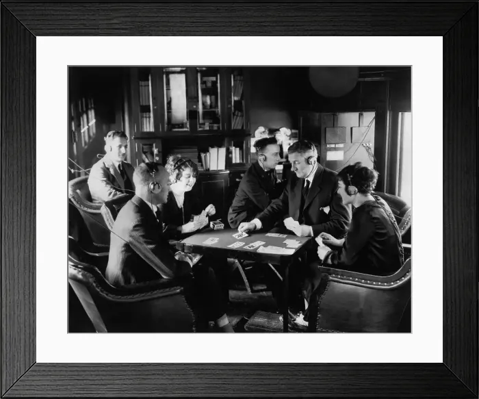 Framed Print : Men and women playing bridge Framed Print : Men and women playing bridge