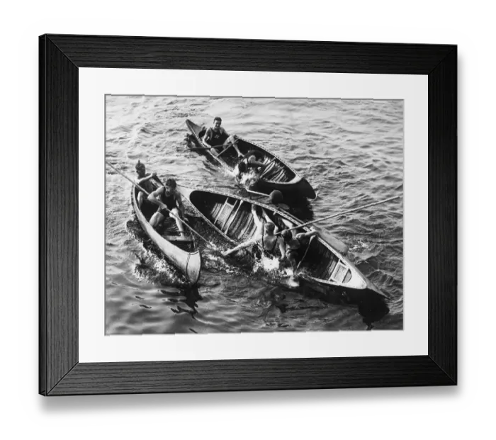 Framed Print : Men rowing
